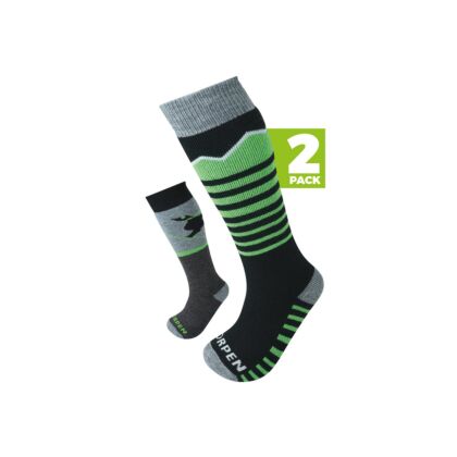 Sosete Schi Copii Lorpen S2Kne Merino 2 Pack Eco Green