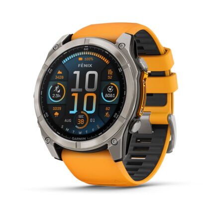 Ceas Garmin Fenix 8 Sapphire Titanium Amoled 51MM  Graphite/Spark Orange
