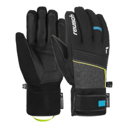 Manusi Schi Barbati Reusch Louis R-Tex XT Black Melange-Safety Yellow-Brilliant Blue