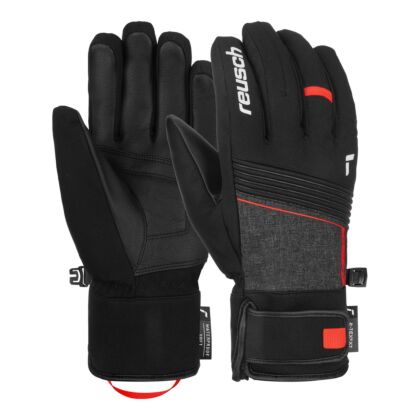 Manusi Schi Barbati Reusch Louis R-Tex XT Black-Black Melange-Fire Red