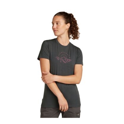 Tricou Femei Icebreaker Merino 150 Tech Lite SS Tee Sunrise Sumit Obsidian
