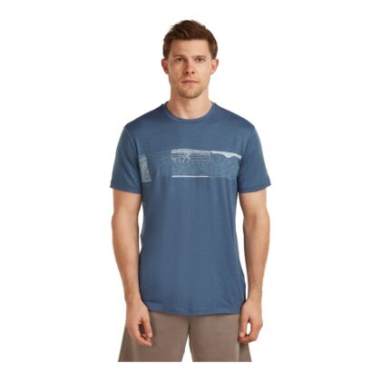 himalaya.ro - Tricou Barbati Icebreaker Merino 150 Tech Lite Short Sleeve T-Shirt Elevation Line Navy - main